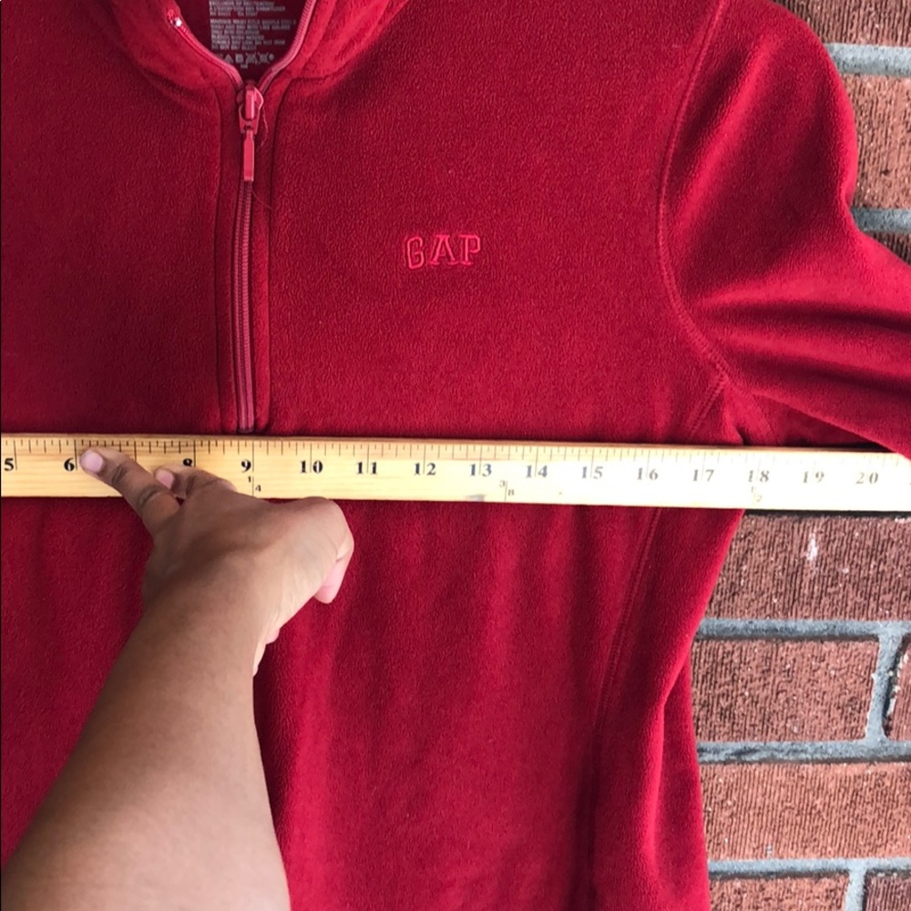Gap women Red 1/4 zip fleece Sweater- Sz M - Picture 6 of 16